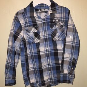 Helix button down plaid shirt